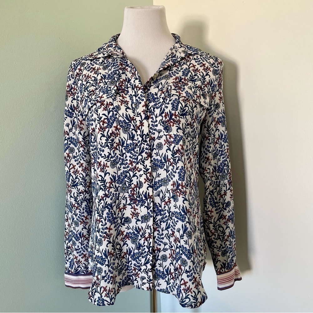 Loft Women’s Floral Button Down Blouse Size S - Picture 2 of 12